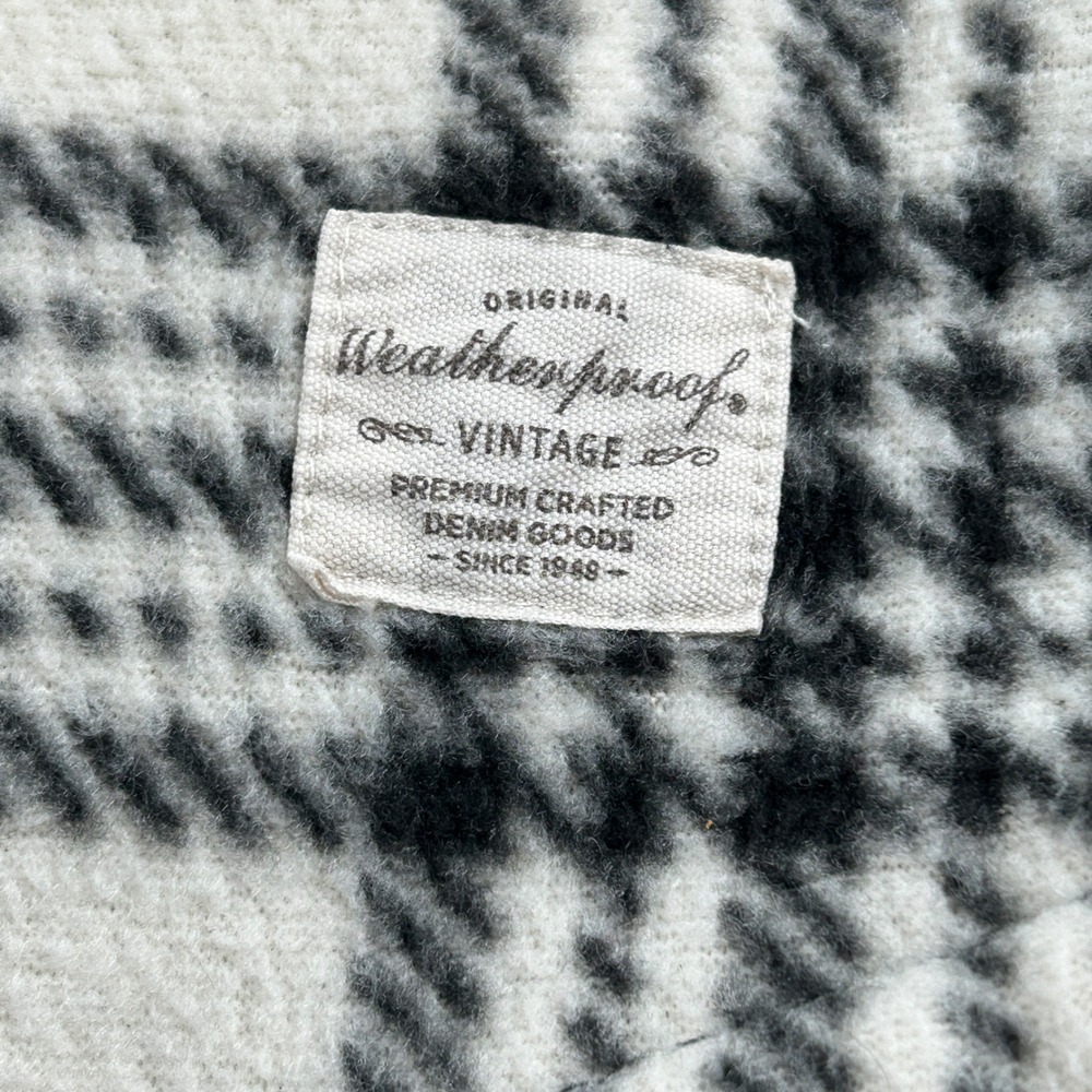 Weatherproof‎ Vintage Kids S Sherpa Lined Fleece Shirt Jacket White Black Plaid - Picture 11 of 11